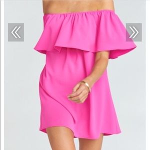 CAN CAN DRESS ~ HOT PINK CRINKLE STRETCH